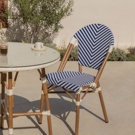 Sedia da giardino impilabile in alluminio e rattan sintetico Brielle Bistro