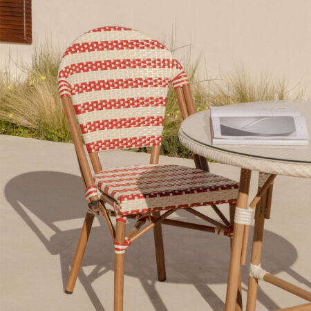 Sedia da giardino impilabile in rattan sintetico e alluminio Solange Bistro