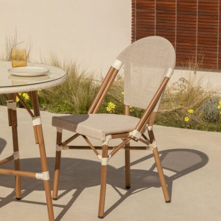 Sedia da giardino impilabile in Textilene e alluminio Brielle Bistro