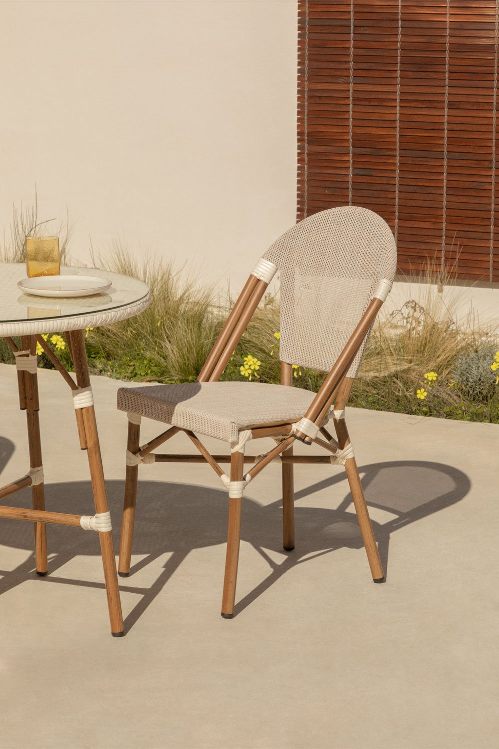 Sedia da giardino impilabile in Textilene e alluminio Brielle Bistro
