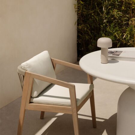Sedia da giardino in legno di acacia e corda intrecciata Kaela