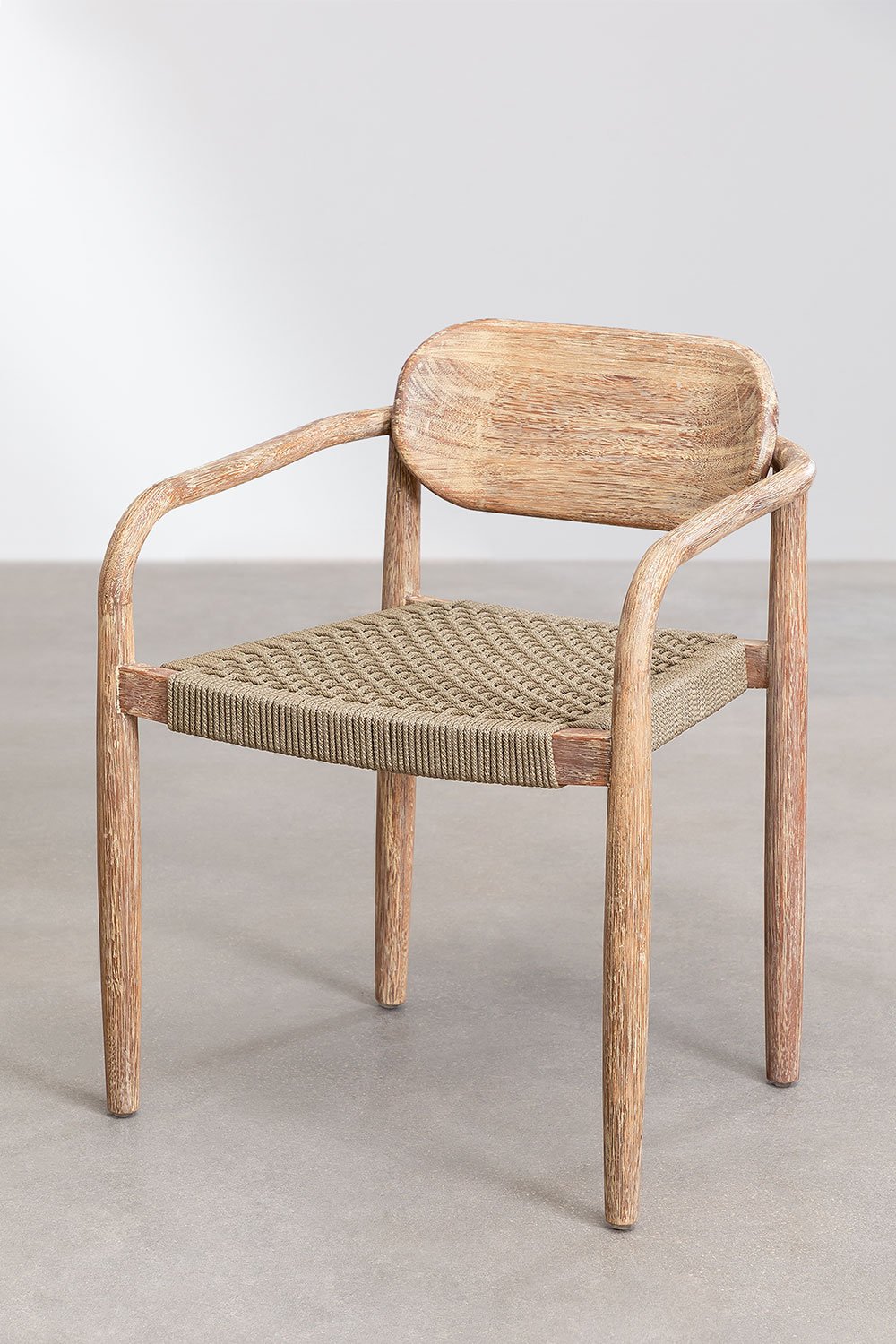 Sedia da giardino con braccioli in legno Naele