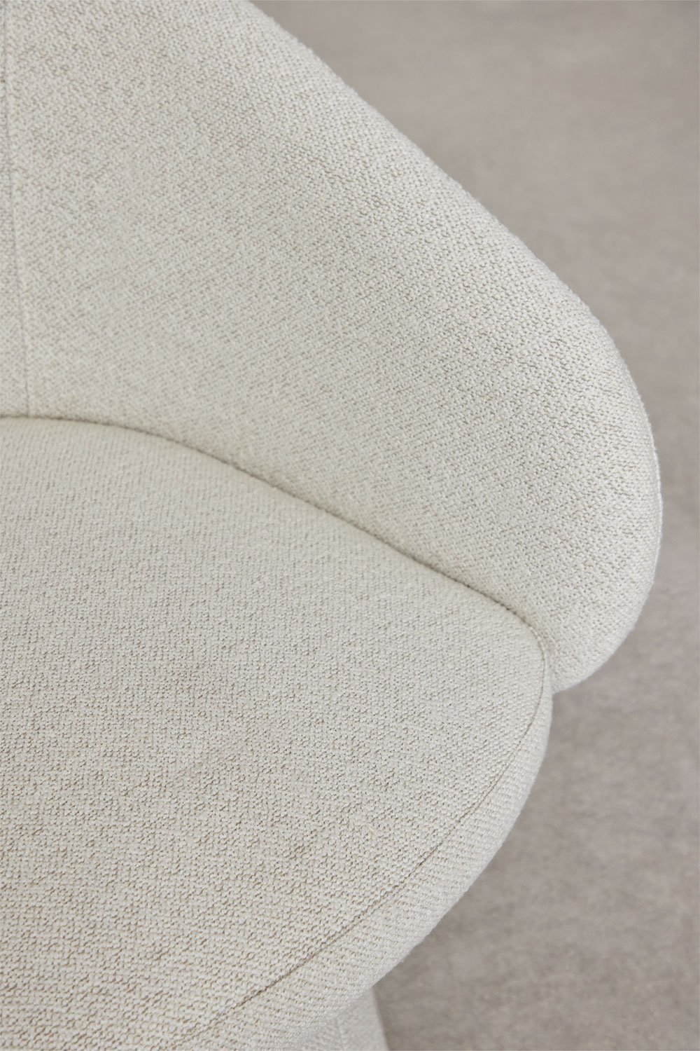 Sedia da pranzo girevole con braccioli in tessuto Flavian bouclé