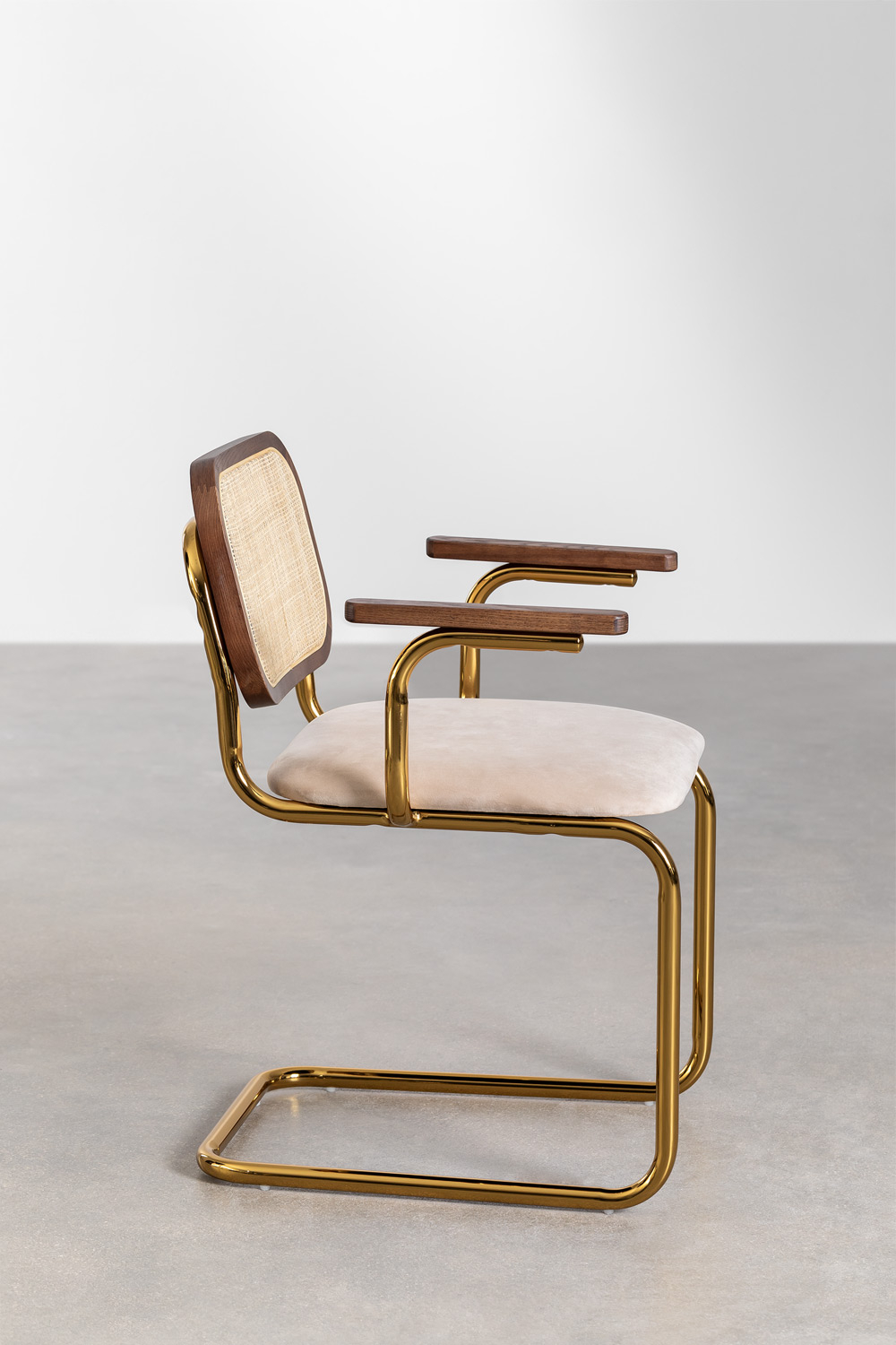 Sedia da pranzo con braccioli Tento Gold Vintage