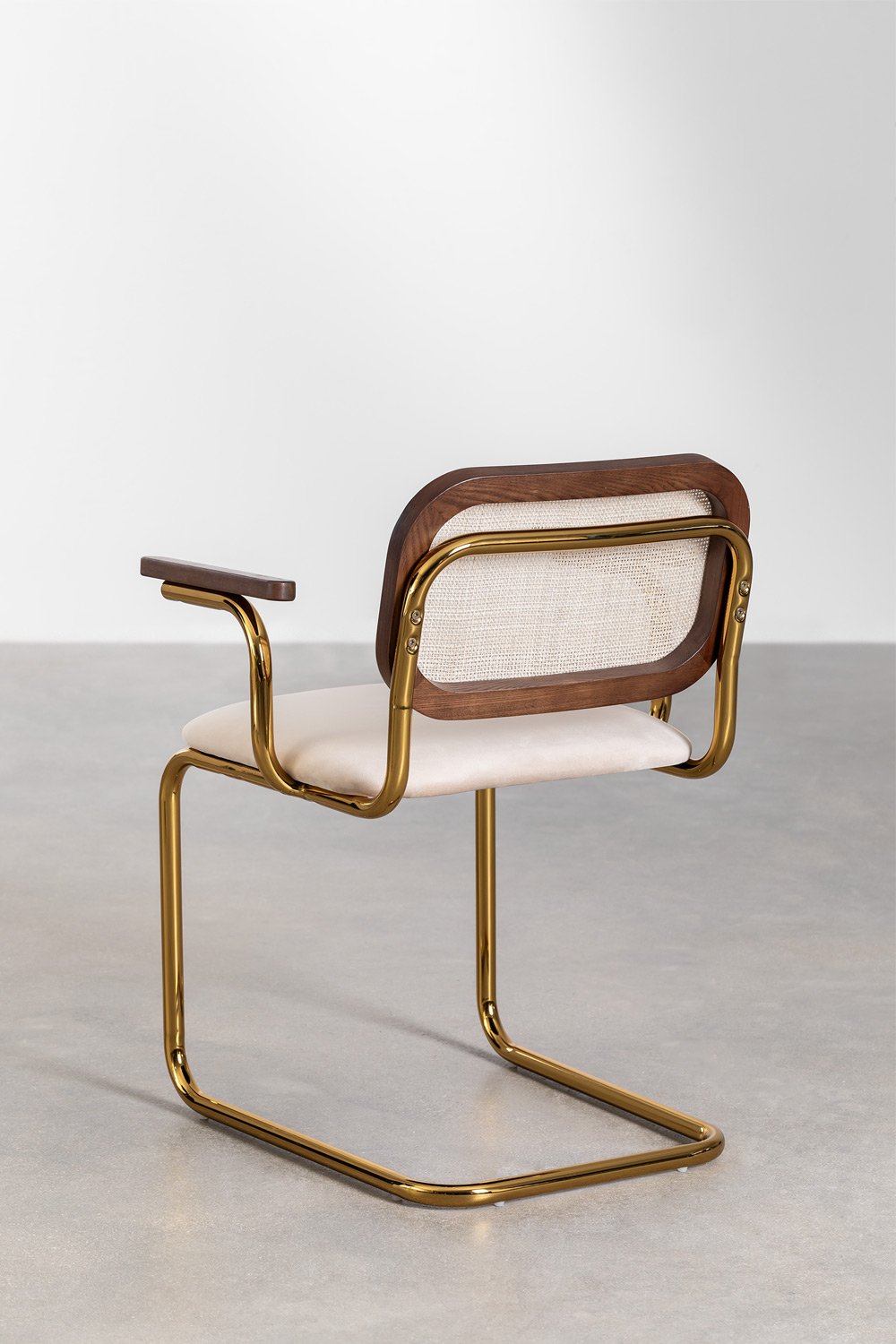 Sedia da pranzo con braccioli Tento Gold Vintage