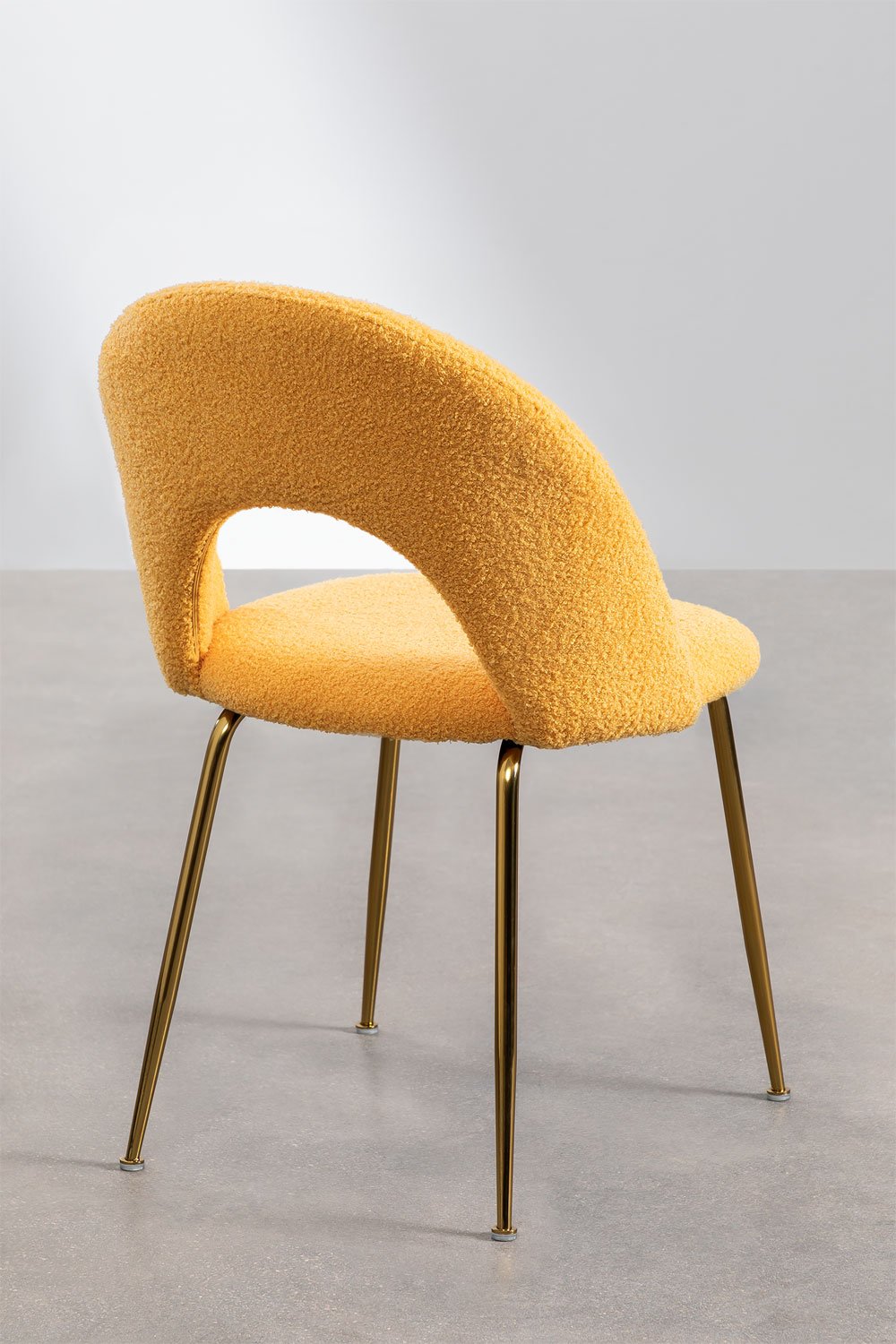 Sedia da pranzo imbottita in tessuto bouclé Glorys Style