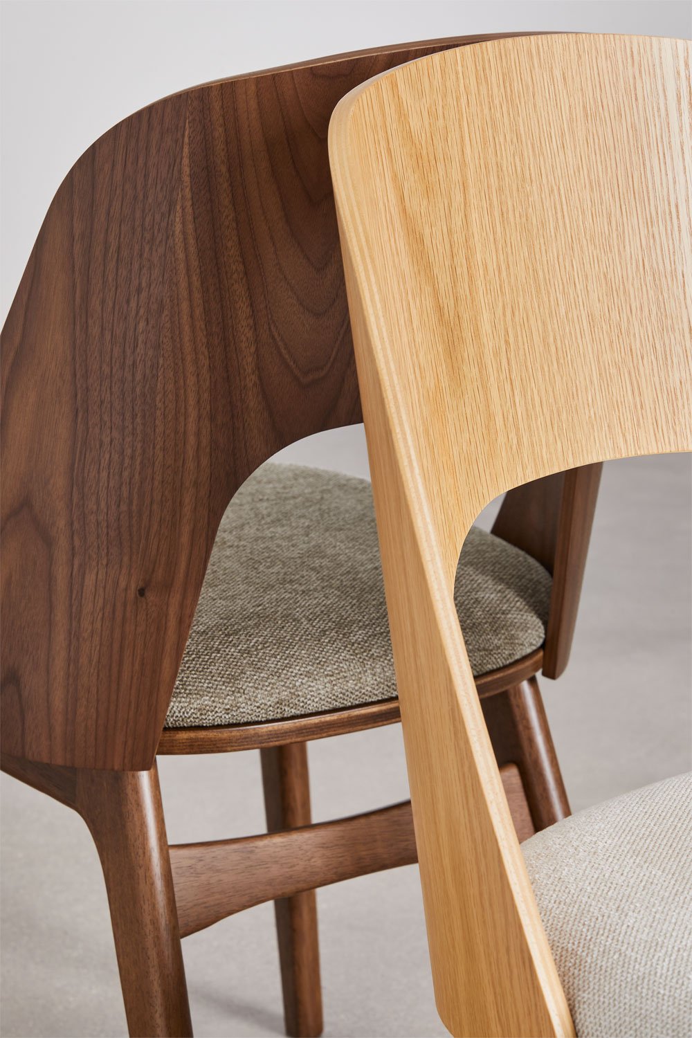Sedia da pranzo in legno e imbottita Juna