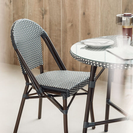 Sedia da pranzo impilabile in alluminio e rattan sintetico Brielle Bistro