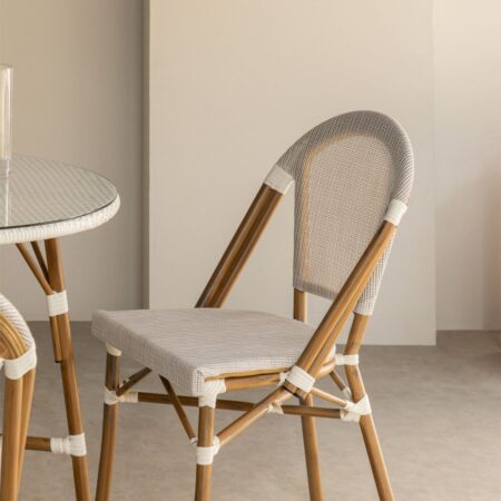 Sedia da pranzo impilabile in Textilene e alluminio Brielle Bistro