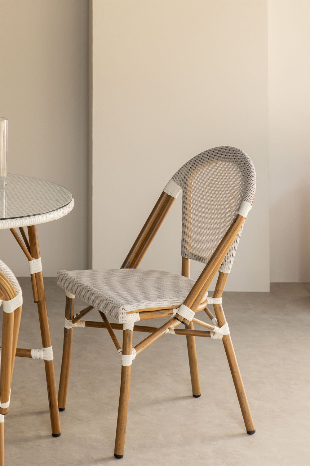 Sedia da pranzo impilabile in Textilene e alluminio Brielle Bistro