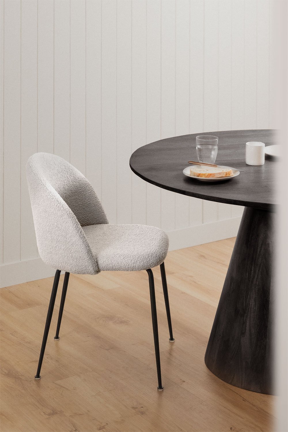 Sedia da pranzo in bouclé Kana Design