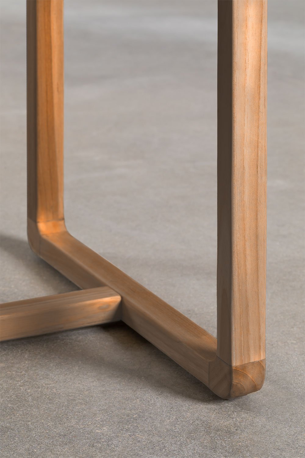 Sedia da pranzo con braccioli in legno di teak Monsxau