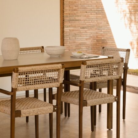 Sedia da pranzo in legno di teak Orebro