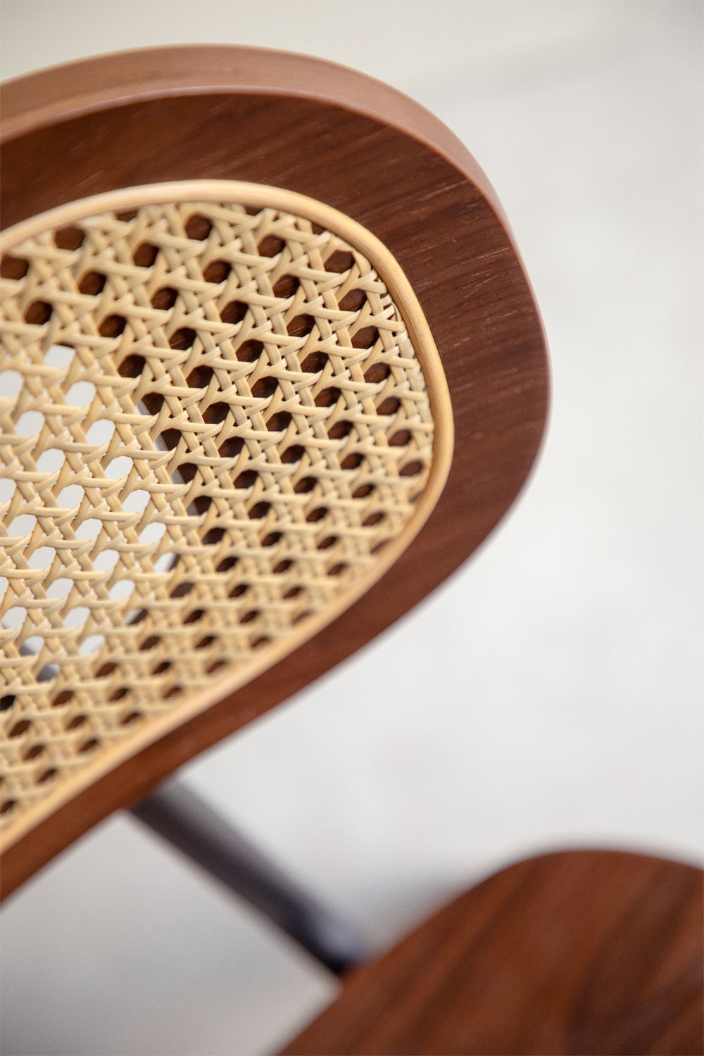 Sedia da pranzo in legno e rattan Kaylia