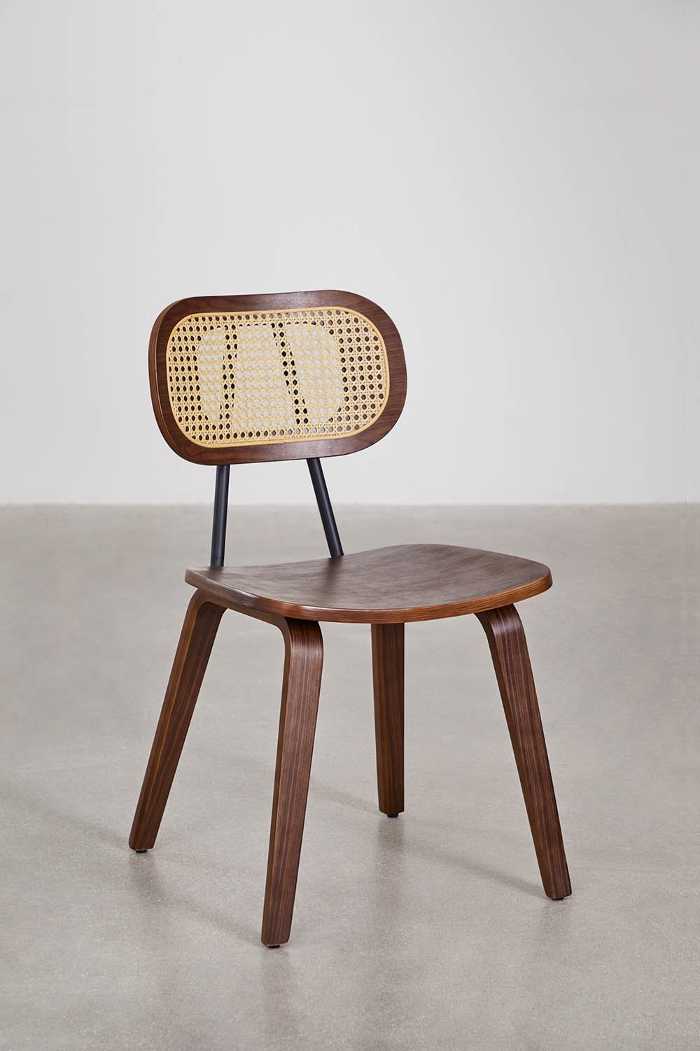 Sedia da pranzo in legno e rattan Kaylia