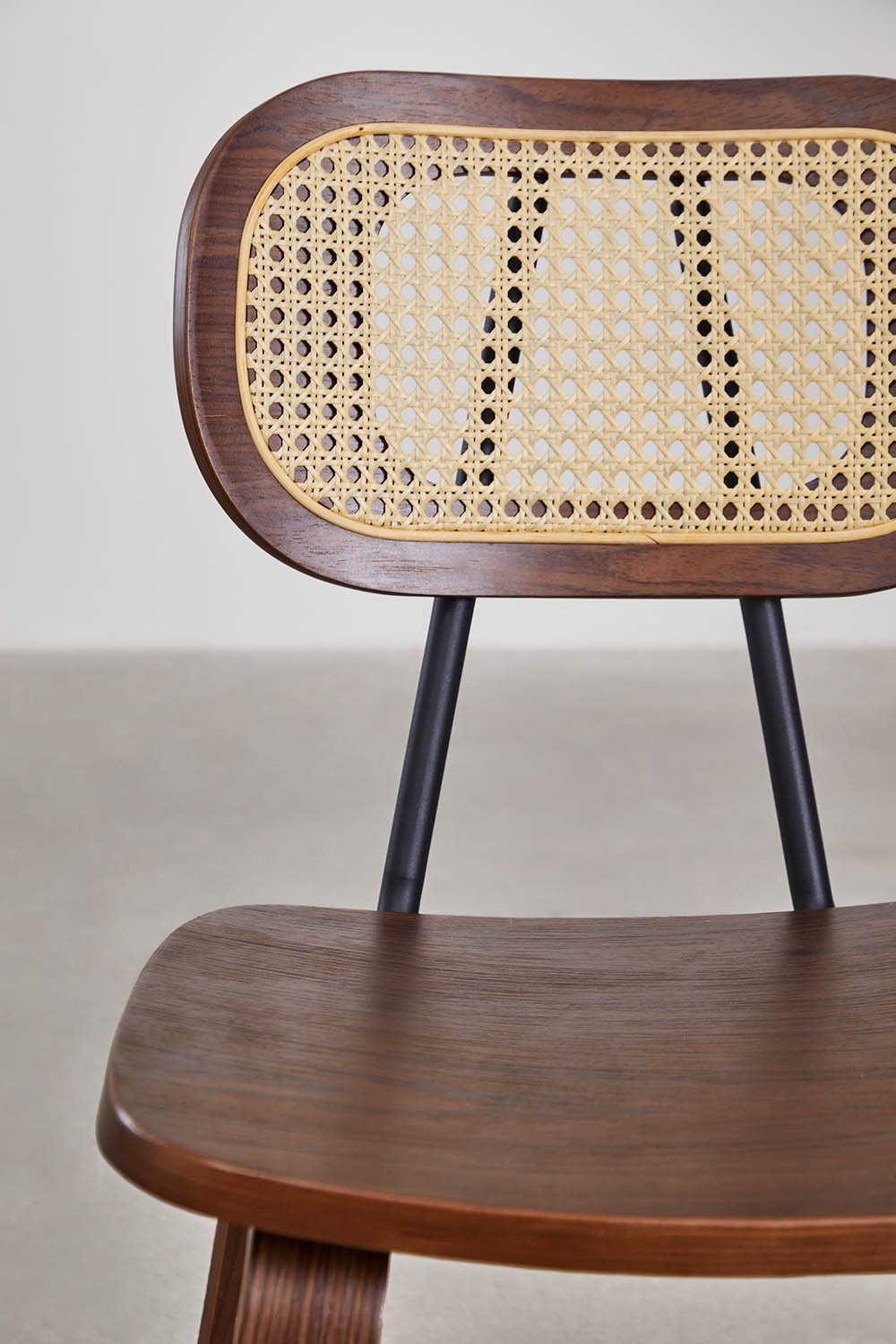 Sedia da pranzo in legno e rattan Kaylia