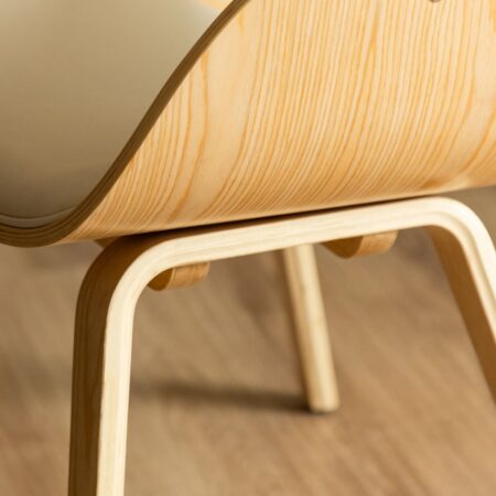 Sedia da pranzo in legno e similpelle Lorete