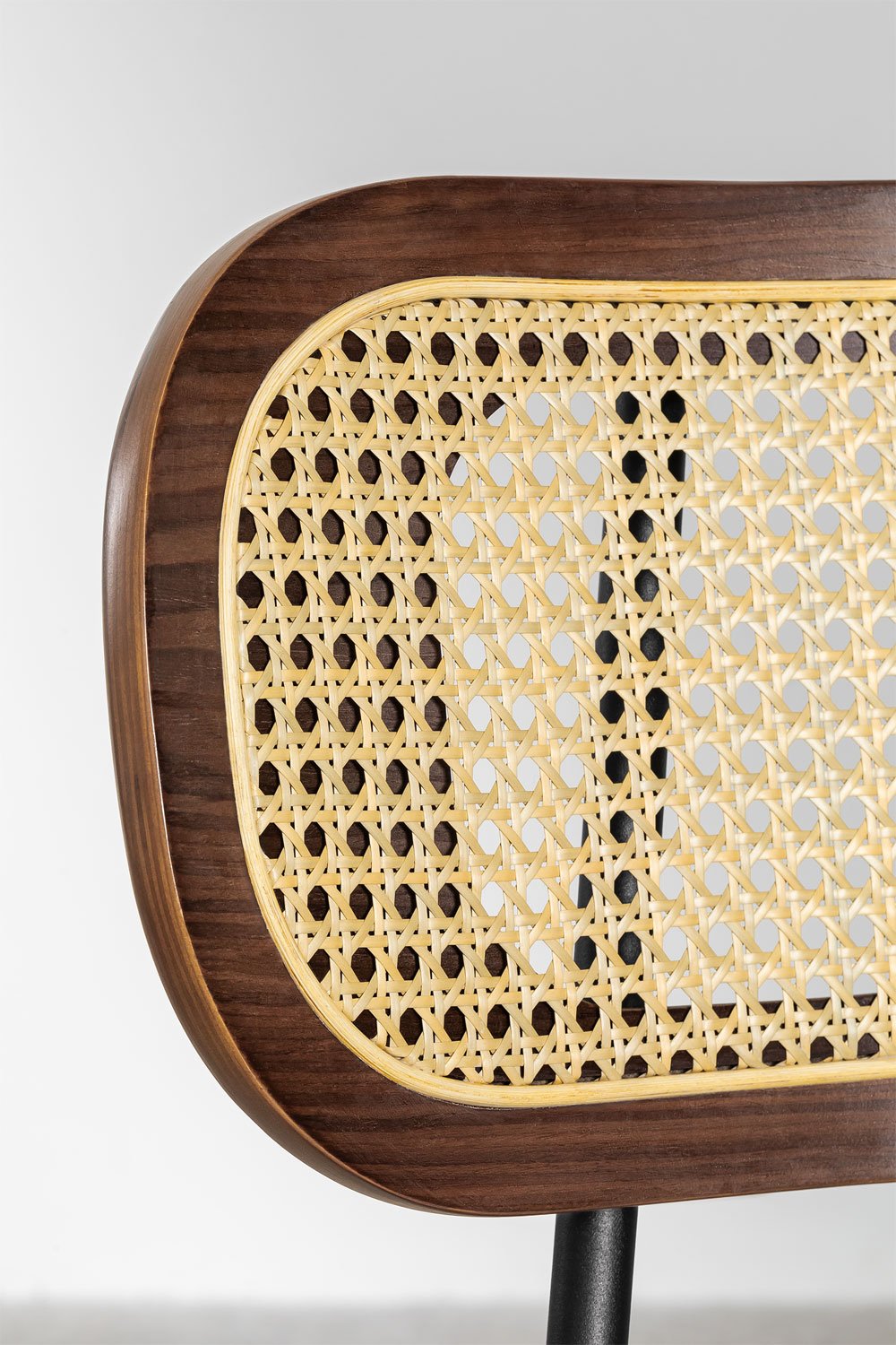 Sedia da pranzo in legno, rattan e pecora Kaylia