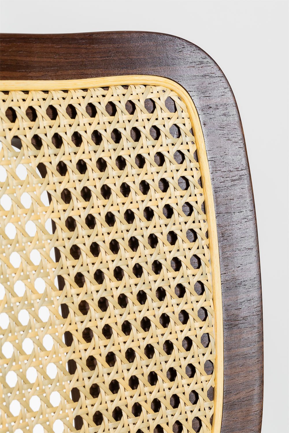 Sedia da pranzo in legno, rattan e similpelle Raysa