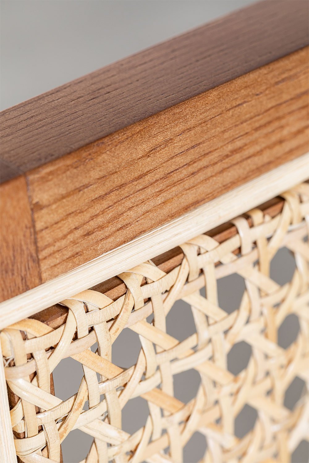 Sedia da pranzo in legno di frassino e rattan Lali