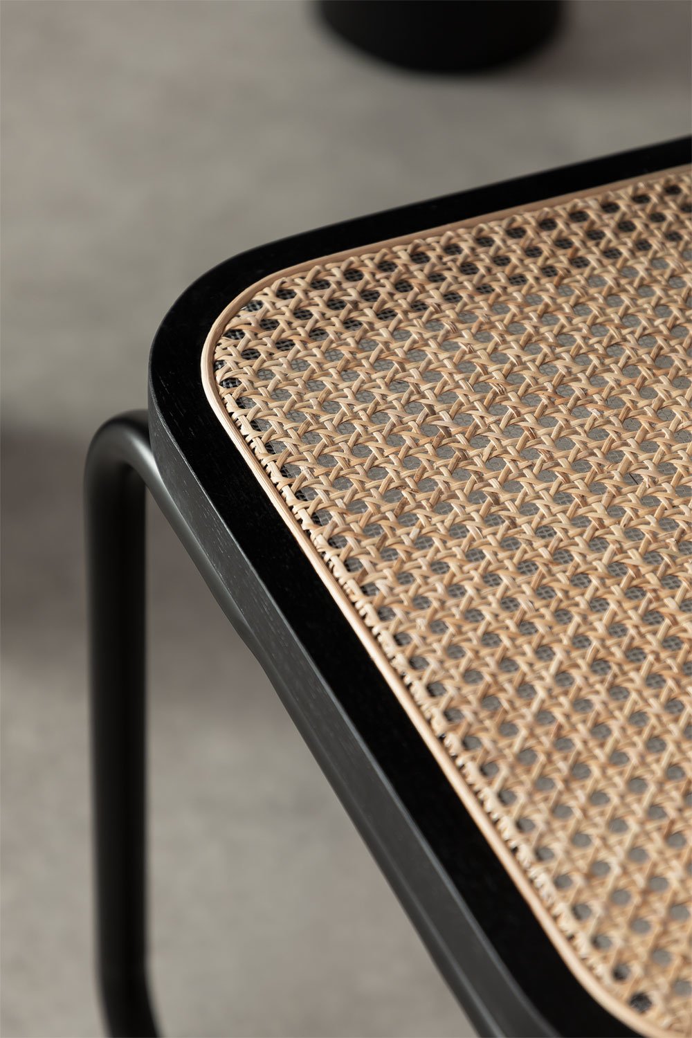 Sedia da pranzo in rattan nero Tento