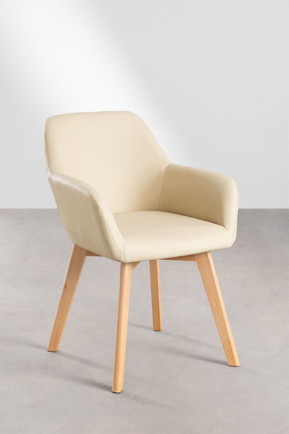 Sedia da pranzo in similpelle con braccioli Ervi Design