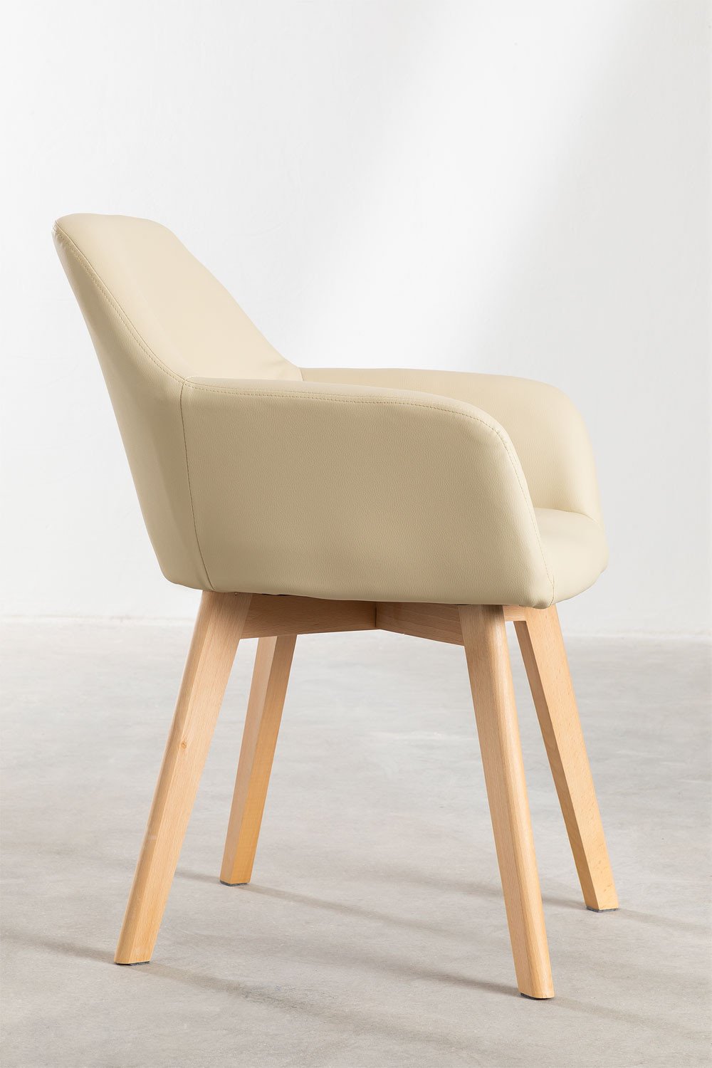 Sedia da pranzo in similpelle con braccioli Ervi Design