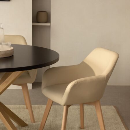 Sedia da pranzo in similpelle con braccioli Ervi Design