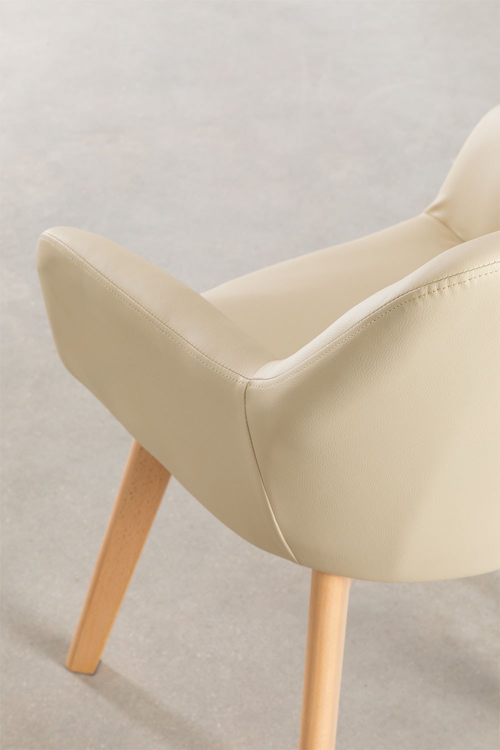 Sedia da pranzo in similpelle con braccioli Ervi Design