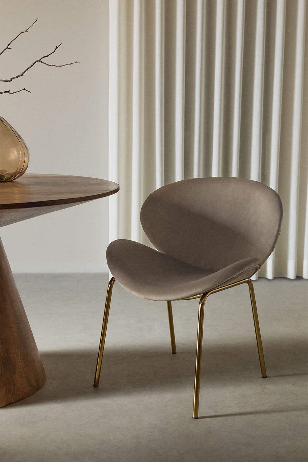 Sedia da pranzo in velluto Fior Gold