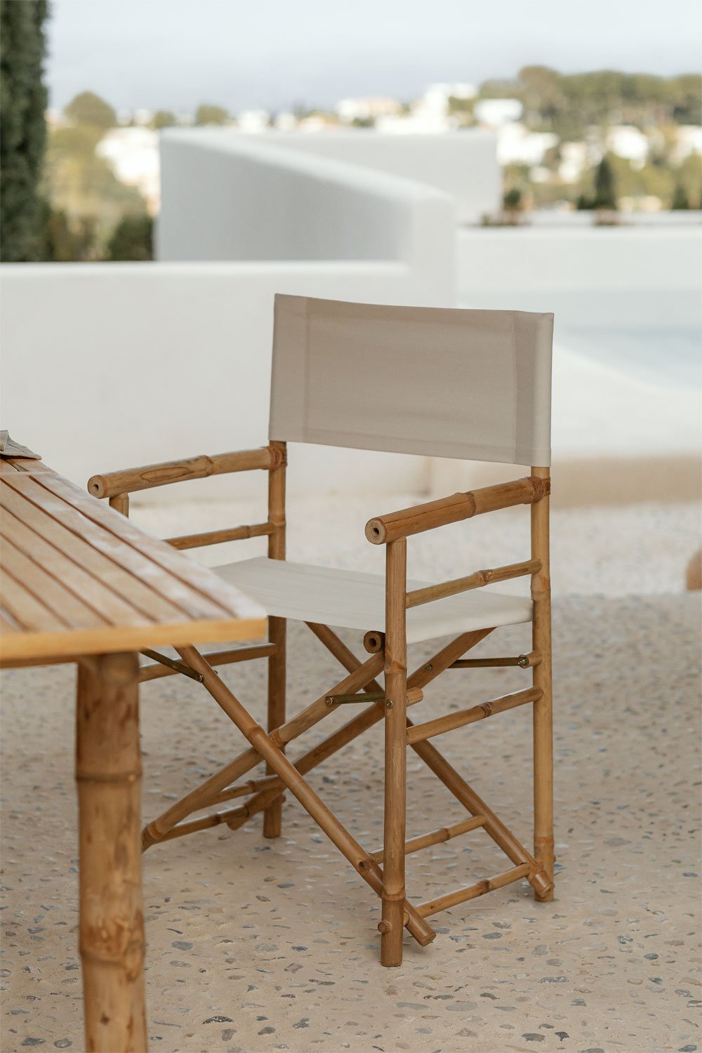 Sedia da regista pieghevole in bambù per giardino Woody