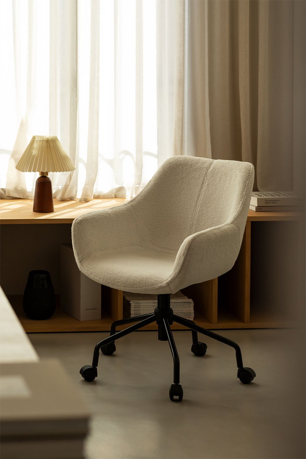 Sedia da scrivania in chenille Lucy