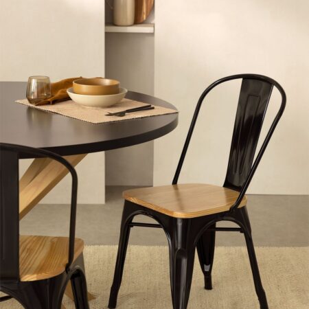 Sedia da pranzo impilabile Lix Madera