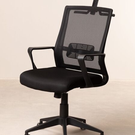 Sedia da Ufficio con Ruote e Poggiatesta Teill Black