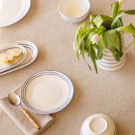 Set di stoviglie Isolda in porcellana bone china da 12 pezzi
