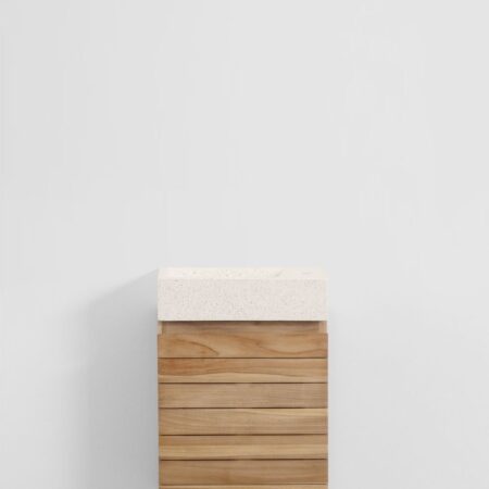 Set Arredo Bagno in Legno Teak con Lavabo Integrato in Cemento Napier
