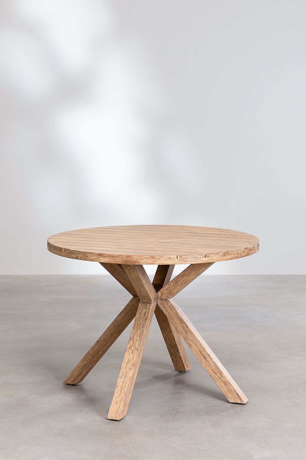Set composto da tavolo rotondo in legno (Ø100 cm) Naele e 4 sedie da giardino Barker