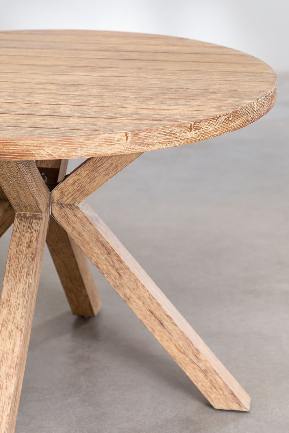 Set composto da tavolo rotondo in legno (Ø100 cm) Naele e 4 sedie da giardino Barker