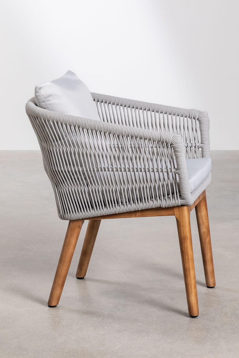 Set composto da tavolo rotondo in legno (Ø100 cm) Naele e 4 sedie da giardino Barker