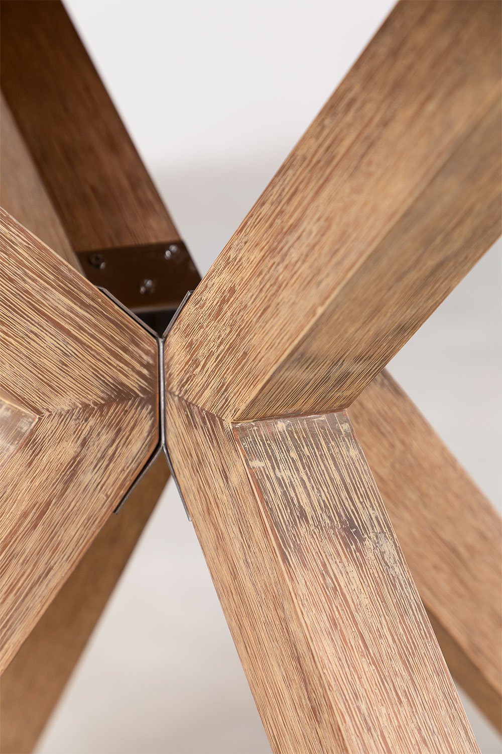 Set composto da tavolo rotondo in legno (Ø120 cm) Naele e 6 sedie da pranzo Barker