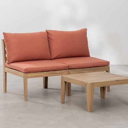 Set da giardino in 2 pezzi con tavolino Filips in legno di acacia