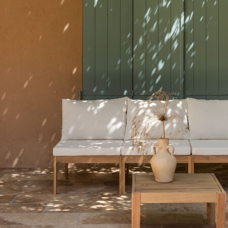 Set da giardino Filips con divano modulare da 3 pezzi e tavolino da caffè