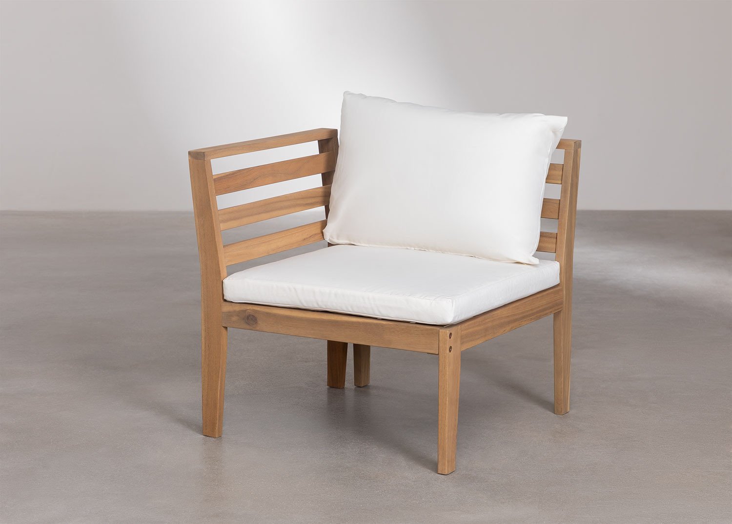 Divano da giardino modulare in 4 pezzi con braccioli in legno di acacia Filips