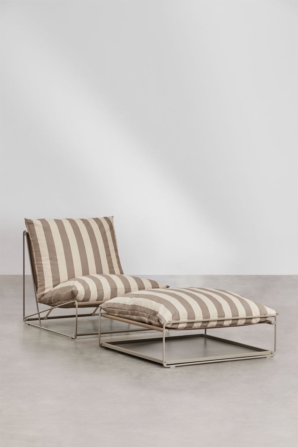 Set da giardino con poltrona e pouf convertibile Amaro