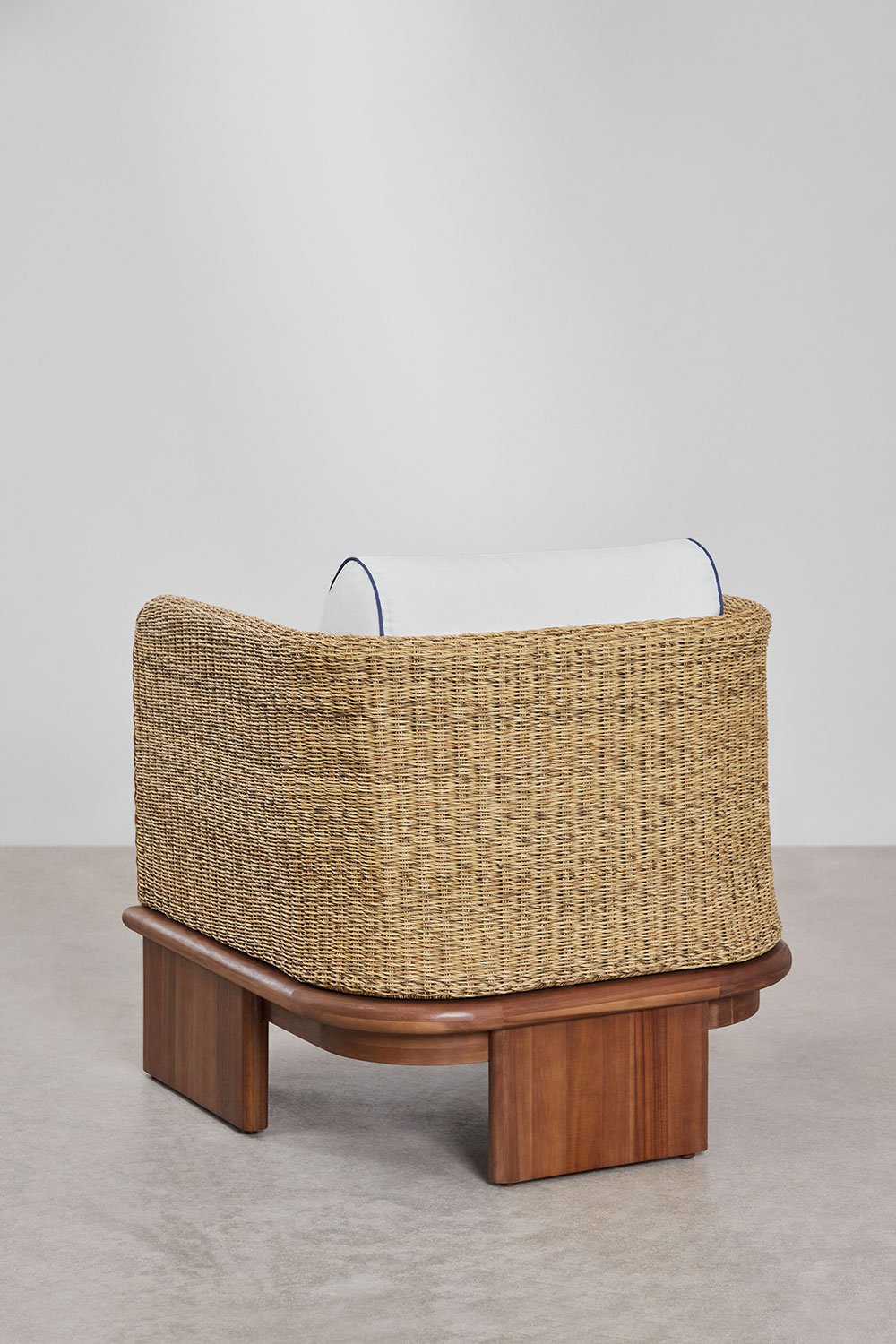 Set da giardino con 2 poltrone e 2 tavolini in rattan e legno di acacia Famara