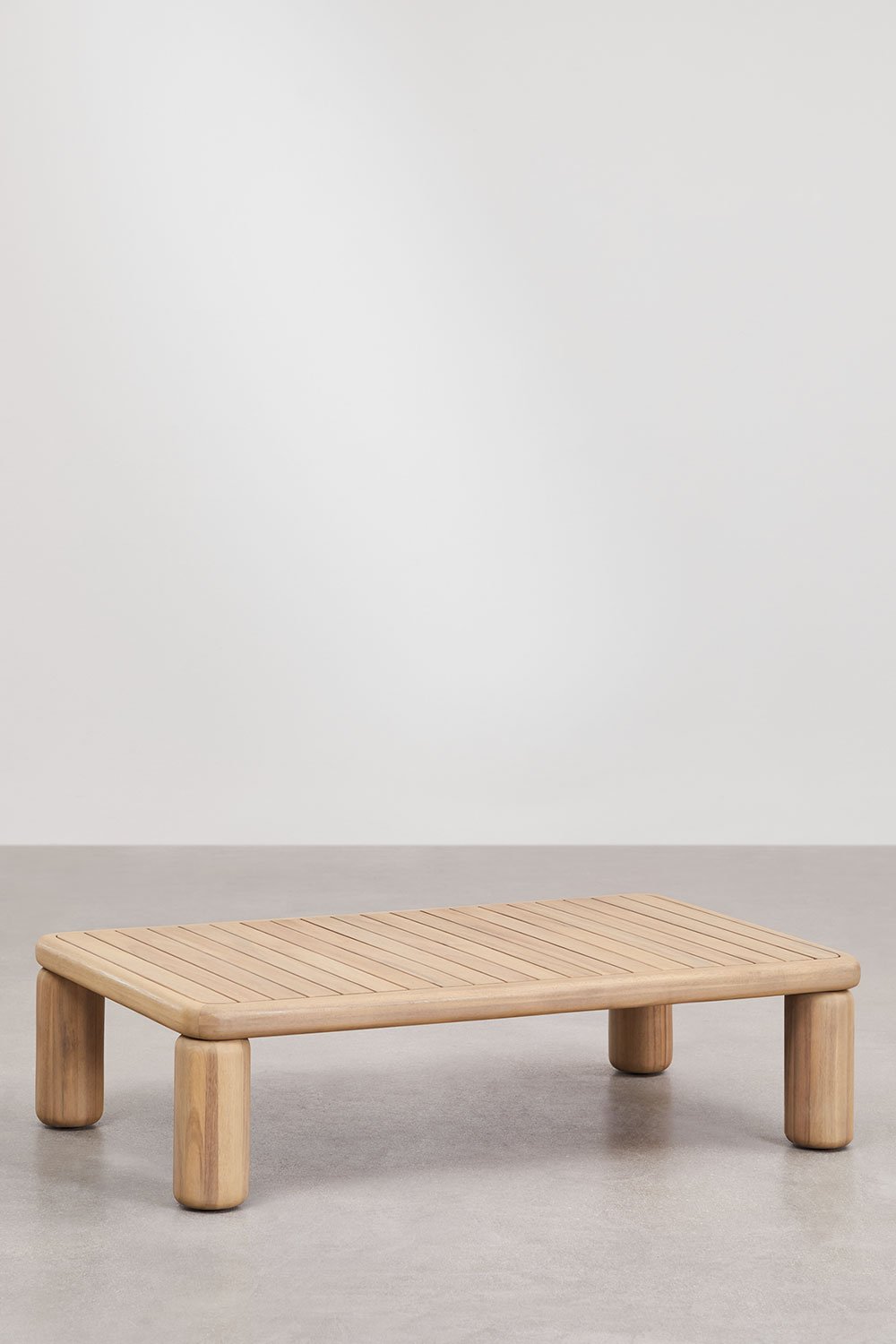 Set da giardino con divano 2 posti, 2 poltrone e tavolino in legno di acacia 125x80 cm Ioanis