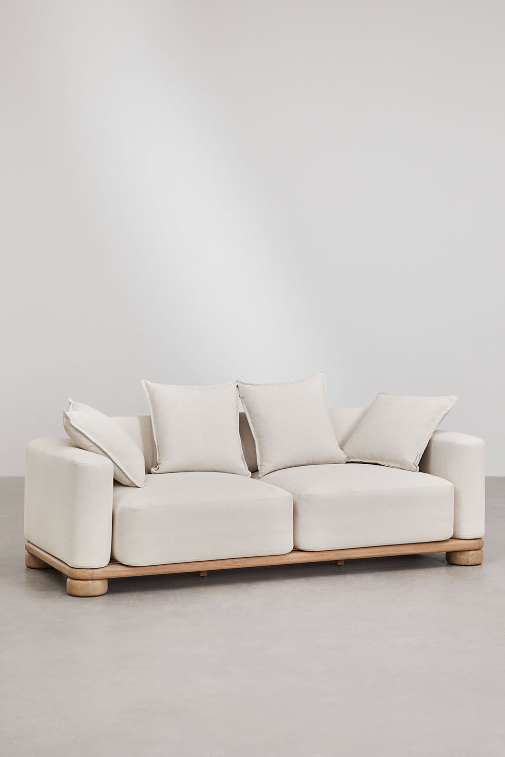 Set da giardino con divano 2 posti, 2 poltrone e tavolino in legno di acacia 125x80 cm Ioanis