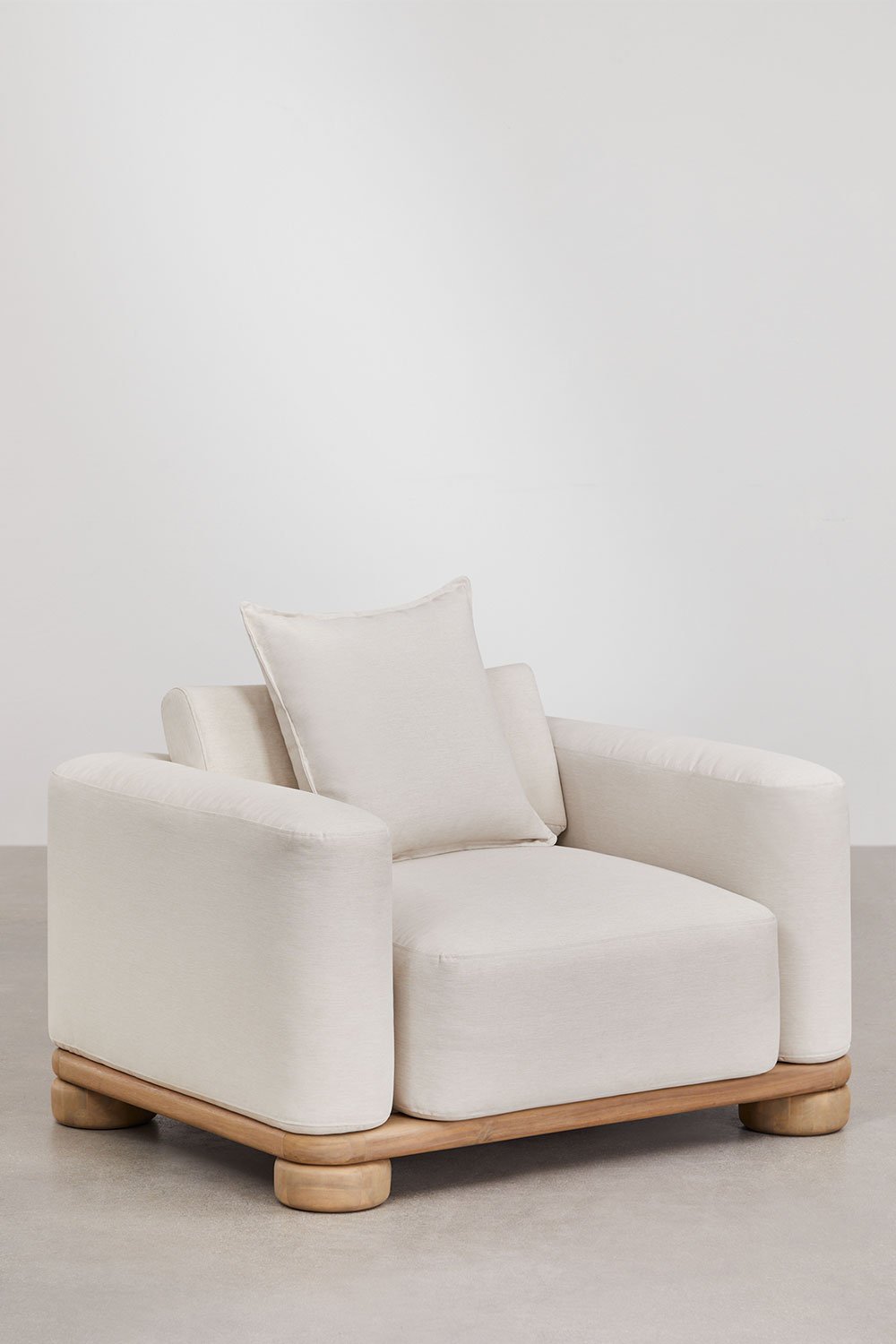 Set da giardino con divano 2 posti, 2 poltrone e tavolino in legno di acacia 125x80 cm Ioanis