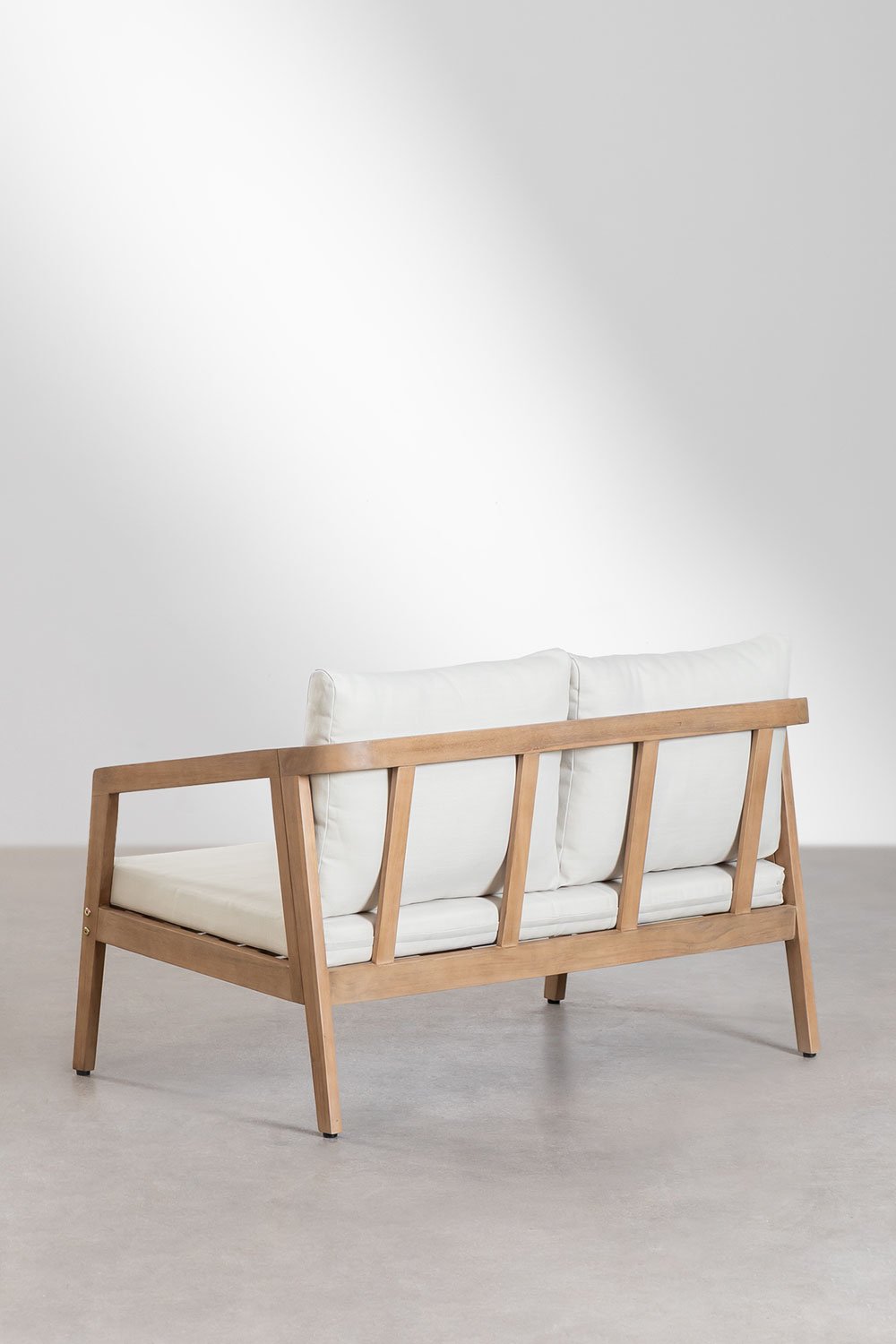 Set da giardino Kaela in legno di acacia con divano, 2 poltrone e tavolino