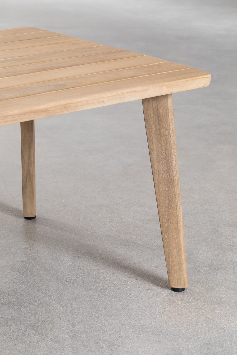 Set da giardino con divano 3 posti, 2 poltrone e tavolino in legno di acacia e corda intrecciata Kaela